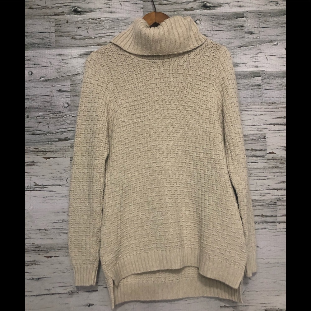 HILARY RADLEY cowl neck long high low hem sweater